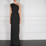 GORGEOUS COUTURE BAILEY BLACK ONE SHOULDER MAXI DRESS SIZE M - Whispers Dress Agency - Sold - 2