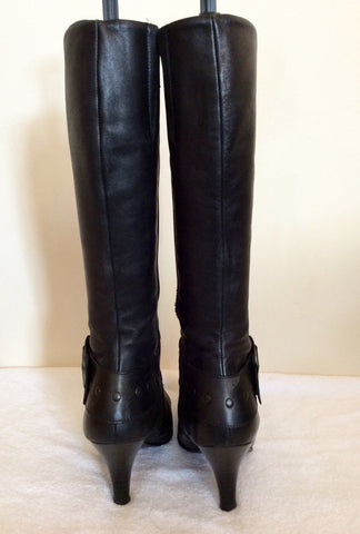 Moda In Pelle Black Buckle Trim Leather Boots Size 6/39 - Whispers Dress Agency - Womens Boots - 4