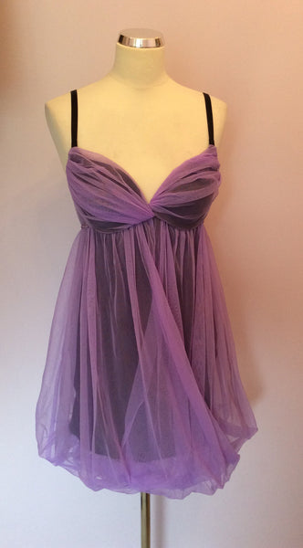 Dawn Stretton Lilac Net Overlay Dress Size S - Whispers Dress Agency - Womens Dresses - 1