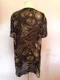 Jacques Vert Black & Beige Floral Print Long Shirt Size 18 - Whispers Dress Agency - Womens Shirts & Blouses - 2