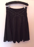 All Saints Black Studded Trim Silk Skirt Size S - Whispers Dress Agency - Sold - 1
