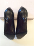 ROLAND CARTIER BLACK LEATHER LACE TRIM HEELS SIZE 6/39 - Whispers Dress Agency - Sold - 3