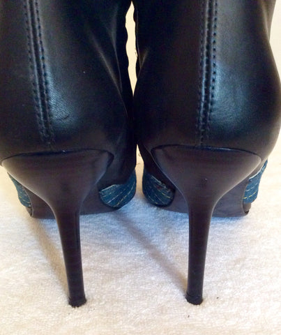 Miss Sixty Black Leather Calf Length Boots Size 5/38 - Whispers Dress Agency - Womens Boots - 5