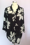 Elizabeth By Liz Claibourne Black & White Floral Print Cotton Shirt Size XXL - Whispers Dress Agency - Sold - 1