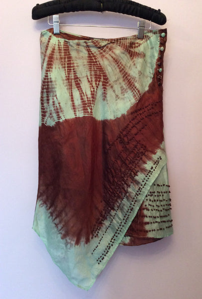 Penny Black Mint Green & Brown Silk Tie Dye Skirt Size 10 - Whispers Dress Agency - Womens Skirts - 1