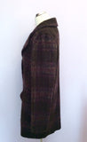 Brora Dark Brown & Purple Shades Weave Wool Coat With Silk Lining - Whispers Dress Agency - Sold - 2