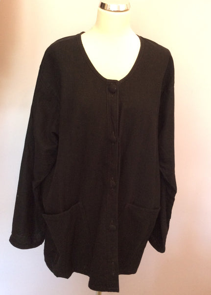 Jacqueline Beverley Black Linen Jacket Size XL - Whispers Dress Agency - Sold - 1