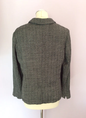 Oska Grey & Black Herringbone Design Wool Jacket Size 1 UK 12/14 - Whispers Dress Agency - Sold - 3