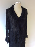 GERRY WEBER BLACK SEQUINNED CRINKLE BLOUSE & SKIRT SIZE 16 - Whispers Dress Agency - Womens Suits & Tailoring - 2