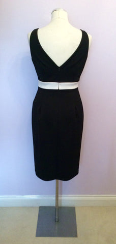 Sara Bernshaw Black & White Bow Trim Occasion Dress Size 10 - Whispers Dress Agency - Womens Dresses - 4