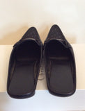 Christian Dior Black Leather & Canvas Slip On Mules Size 4/37 - Whispers Dress Agency - Sold - 4