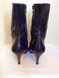 Hugo Boss Black Leather Silver Chain Trim Ankle Boots Size 5/38 - Whispers Dress Agency - Sold - 4
