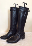 Nic Dean Black Buckle Trim Leather Boots Size 4/37 - Whispers Dress Agency - Womens Boots - 2