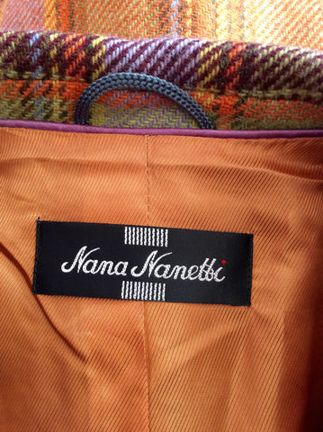 NANA NANETTI MULTI COLOURED CHECK WOOL BLEND JACKET SIZE 18 - Whispers Dress Agency - Womens Coats & Jackets - 4