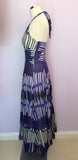 Monsoon Purple, White & Blue Print Maxi Dress Size 8 - Whispers Dress Agency - Womens Dresses - 2