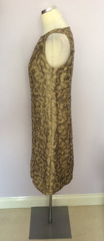 BETTY BARCLAY PALE GOLD & BRONZE PRINT LINEN DRESS & JACKET SUIT SIZE 10 - Whispers Dress Agency - Womens Suits & Tailoring - 6