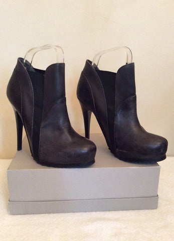 Bronx Black Leather High Heeled Ankle Boots Size 3.5/36 - Whispers Dress Agency - Womens Boots - 2