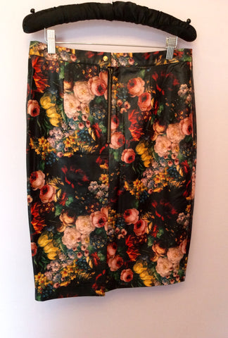 Brand New Louche Black Floral Pencil Skirt Size 12 - Whispers Dress Agency - Sold - 2
