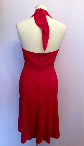 Miu Miu Red Halterneck Dress Size 40 UK 8 - Whispers Dress Agency - Sold - 3