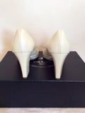 Prada Cream Patent Leather Peeptoe Heels Size 3.5/36 - Whispers Dress Agency - Womens Heels - 5