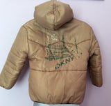 DKNY Light Gold Padded Hooded Jacket Age 8 - Whispers Dress Agency - Girls Coats & Jackets - 2