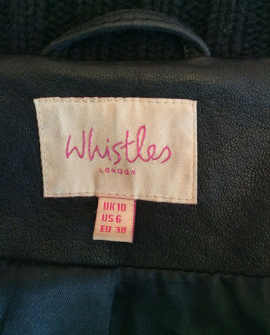 Whistles Black Leather Jacket Size 10 - Whispers Dress Agency - Sold - 4