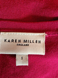 Karen Millen Dark Pink Fine Knit Bolero Top Size 1 UK 8/10 - Whispers Dress Agency - Sold - 4