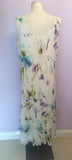 Cattiva White Floral Print Silk Dress & Over Blouse / Jacket Size 24 - Whispers Dress Agency - Sold - 6