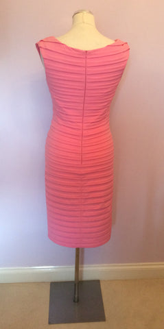 Sara Bernshaw Pink Pleated V Neck Occasion Dress Size 10 - Whispers Dress Agency - Womens Dresses - 3