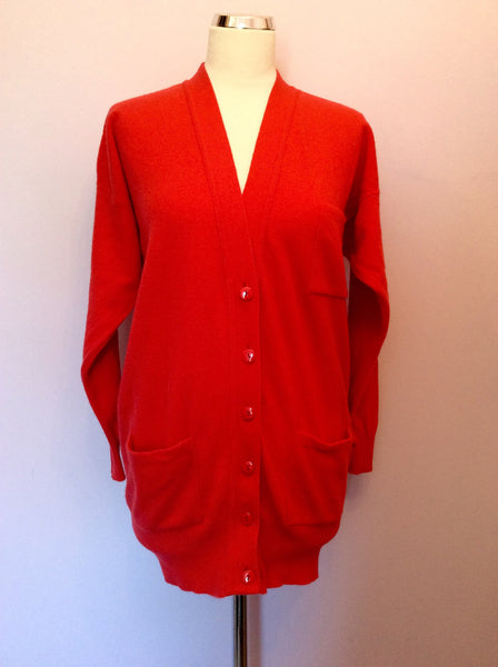 Vintage Jaeger Coral Lambswool Cardigan Size S/M - Whispers Dress Agency - Sold - 1