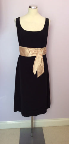 Marks & Spencer Black & Gold Trim Dress Size 16 - Whispers Dress Agency - Womens Dresses - 1