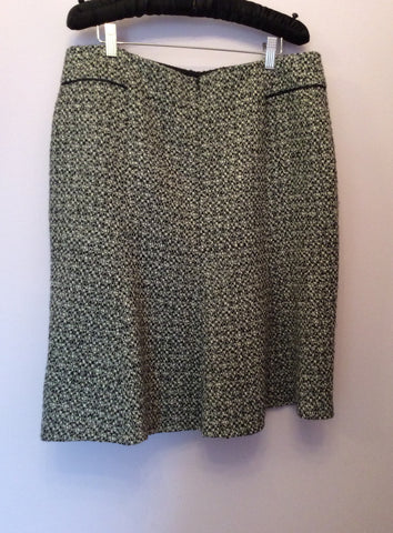 Phase Eight Black & White Fleck Wool Mix Skirt Size 16 - Whispers Dress Agency - Sold - 2