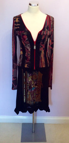 Save The Queen Black & Multi Coloured Print Dress Size L - Whispers Dress Agency - Sold - 1