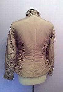 Zara Woman Beige Ruching Trim Zip Up Jacket Size S - Whispers Dress Agency - Womens Coats & Jackets - 3