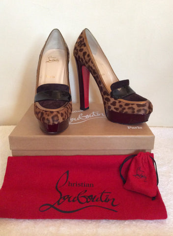 Christian Louboutin Leopard Print Platform Heels Size 6/39 - Whispers Dress Agency - Sold - 1