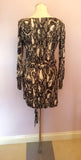 Brand New Marccain Dark Grey Print Belted Tunic Top Size N2 UK 10/12 - Whispers Dress Agency - Womens Tops - 3