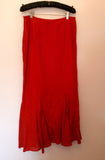 Penny Black Red Linen Long Skirt Size 12 - Whispers Dress Agency - Womens Skirts - 2
