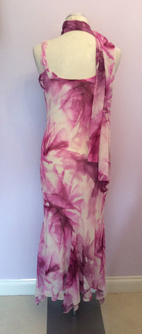 M & CO PINK PRINT LONG DRESS & MATCHING WRAP SIZE 12 - Whispers Dress Agency - Womens Dresses - 2