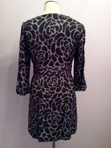 Boden Brown Print V Neck Dress Size 10R - Whispers Dress Agency - Sold - 3