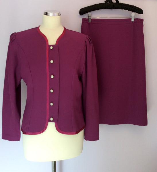 Berkertex Dark Pink Skirt & Jacket / Top Suit Size 12 - Whispers Dress Agency - Sold - 1
