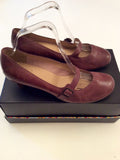 Clarks Brown Leather Mary Jane Heels Size 6.5/39.5 - Whispers Dress Agency - Womens Heels - 2
