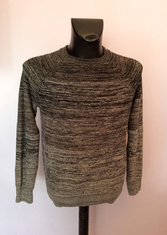 Musto Black & Grey Weave Cotton Crew Neck Jumper Size M - Whispers Dress Agency - Sold - 1