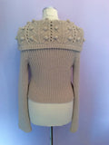 Laura Ashley Beige Crop Wool Blend Cardigan Size M - Whispers Dress Agency - Womens Knitwear - 2