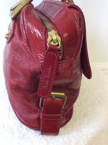 PAUL SMITH RED LEATHER SHOULDER BAG
