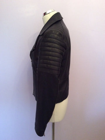 Reiss Black Soft Leather 'Topaz' Biker Jacket Size M - Whispers Dress Agency - Sold - 9