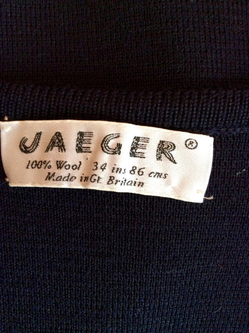 Vintage Jaeger Dark Blue Wool Cardigan / Jacket Size S - Whispers Dress Agency - Sold - 3