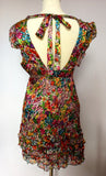 Lipsy Multi Coloured Satin Floral Print Mini Dress Size 6 - Whispers Dress Agency - Sold - 2
