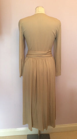 Vintage Jaeger Beige Wool Long Sleeve Dress Size 8 - Whispers Dress Agency - Sold - 3