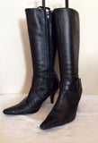 Moda In Pelle Black Buckle Trim Leather Boots Size 6/39 - Whispers Dress Agency - Womens Boots - 2
