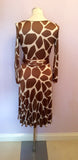 Moschino Cheap And Chic Bronze & Ivory Print Wrap Dress Size 8 - Whispers Dress Agency - Womens Dresses - 4